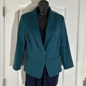 Teal 3/4 Sleeves Blazer